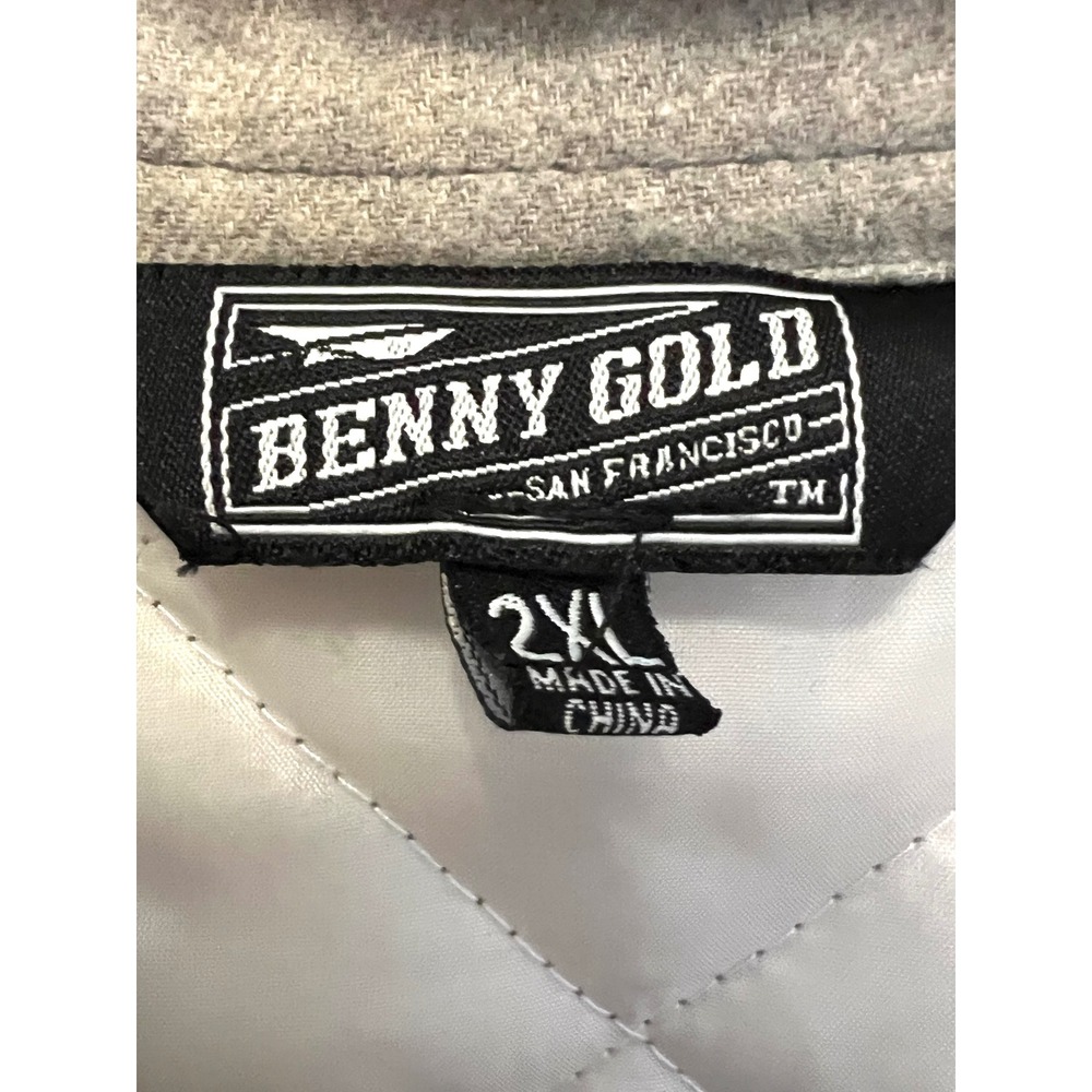 Benny Gold San Francisco Quilted Button Up Shirt‎ Jacket Mens 2XL Tan